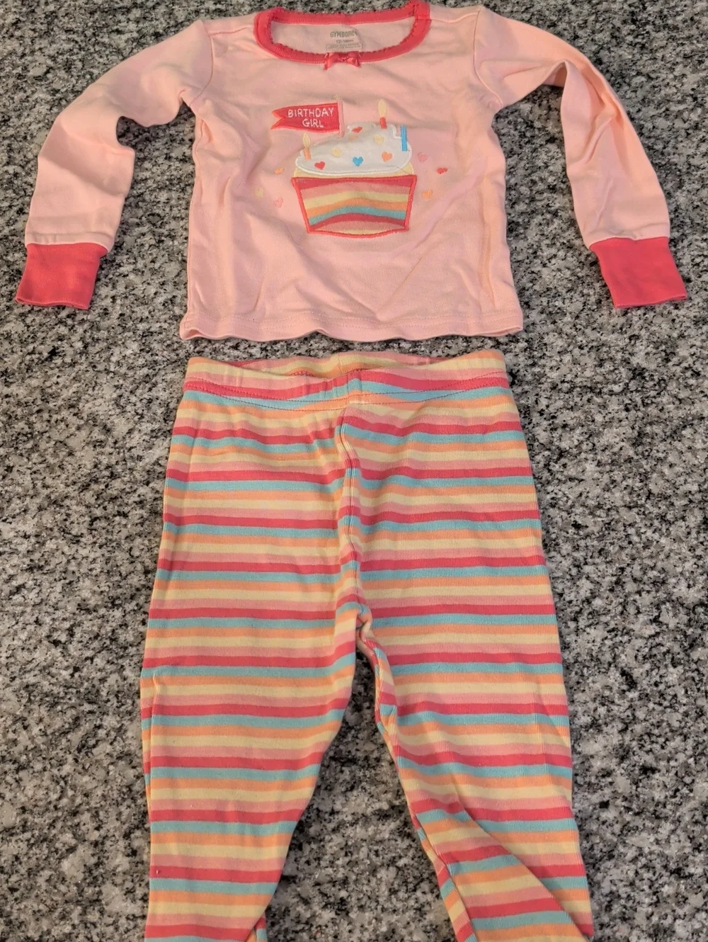 Gymboree Pink Striped Cupcake Pajama Set